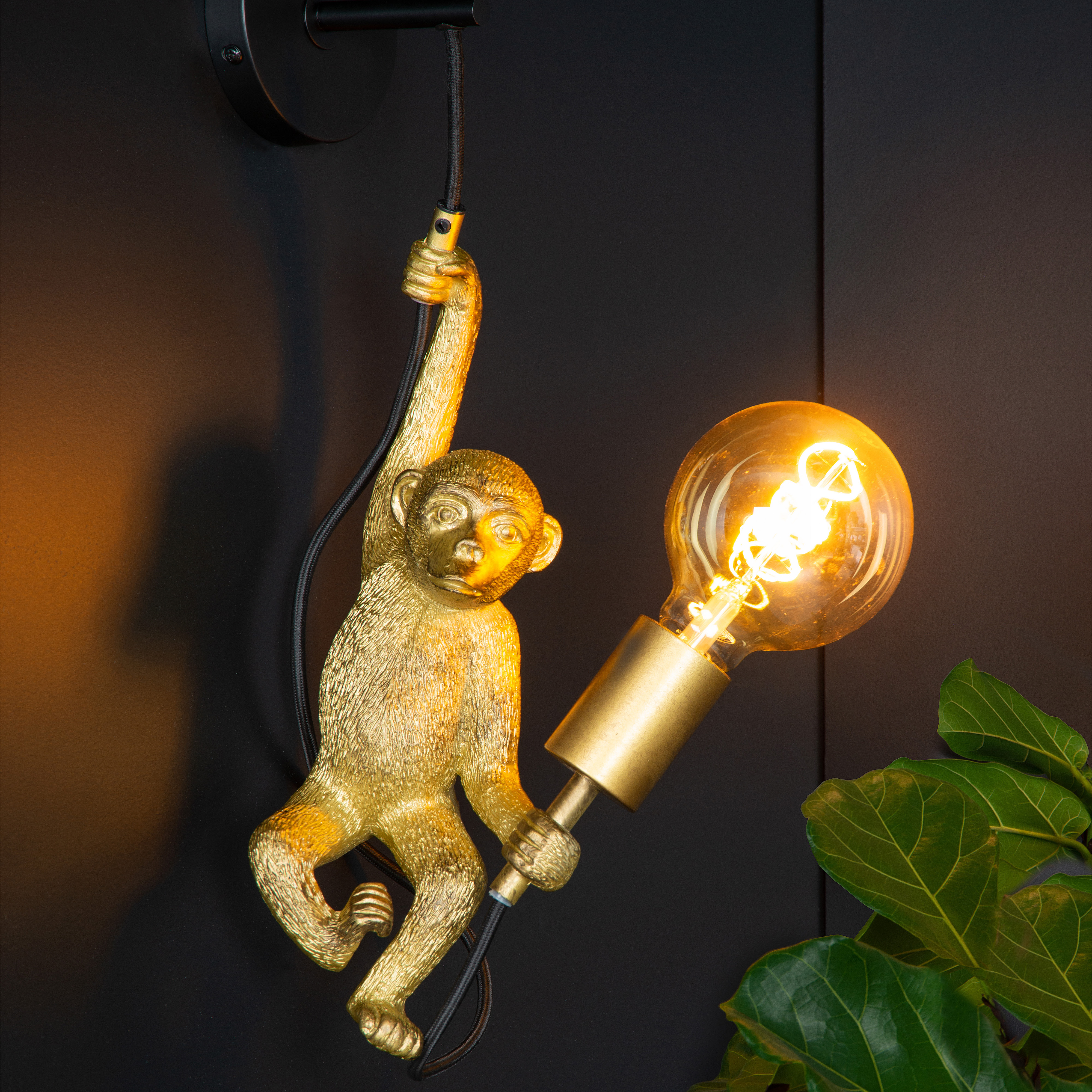 Lucide EXTRAVAGANZA CHIMP - Wall light - 1xE27 - Black